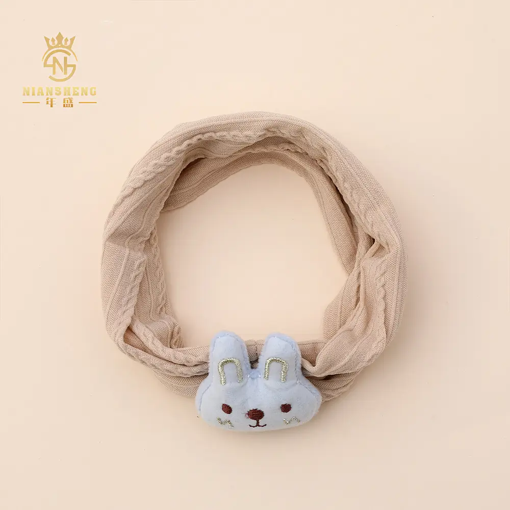 White Rabbit Elastic Baby Headband with Fontanelle - Image 9