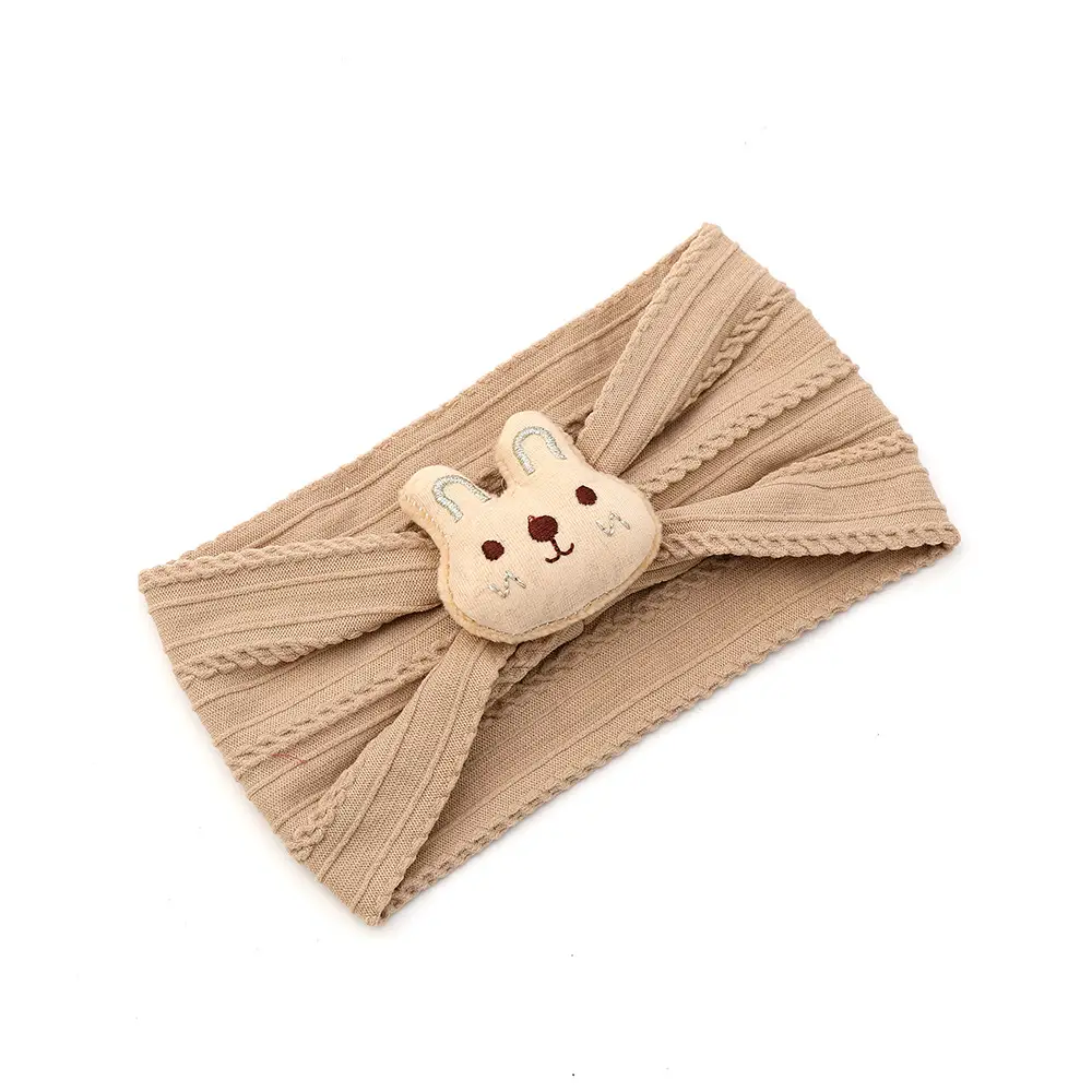 White Rabbit Elastic Baby Headband with Fontanelle - Image 10