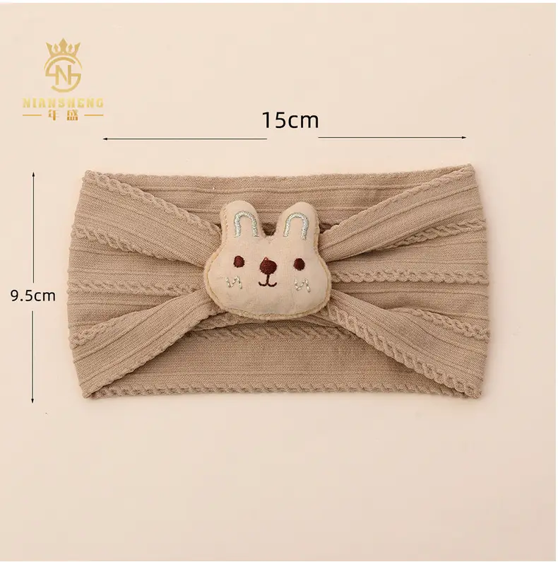 White Rabbit Elastic Baby Headband with Fontanelle — feature 3