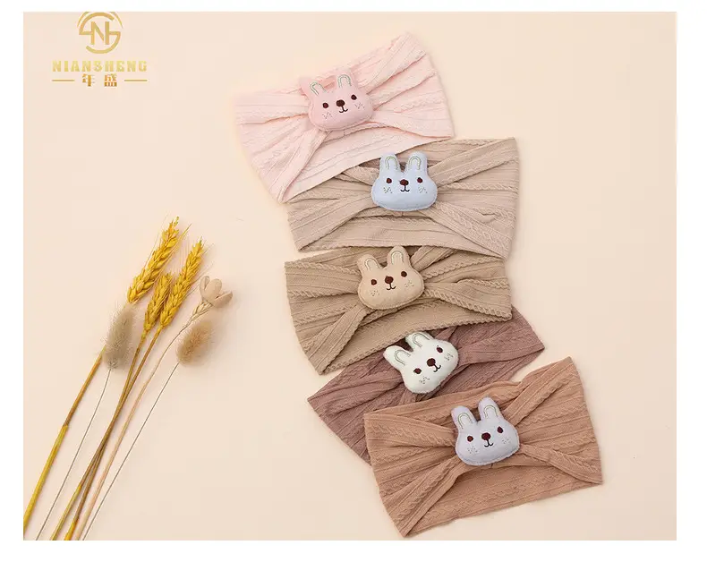 White Rabbit Elastic Baby Headband with Fontanelle — feature 5