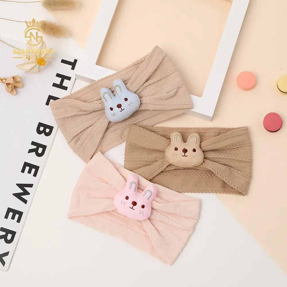 White Rabbit Elastic Baby Headband with Fontanelle — feature 7