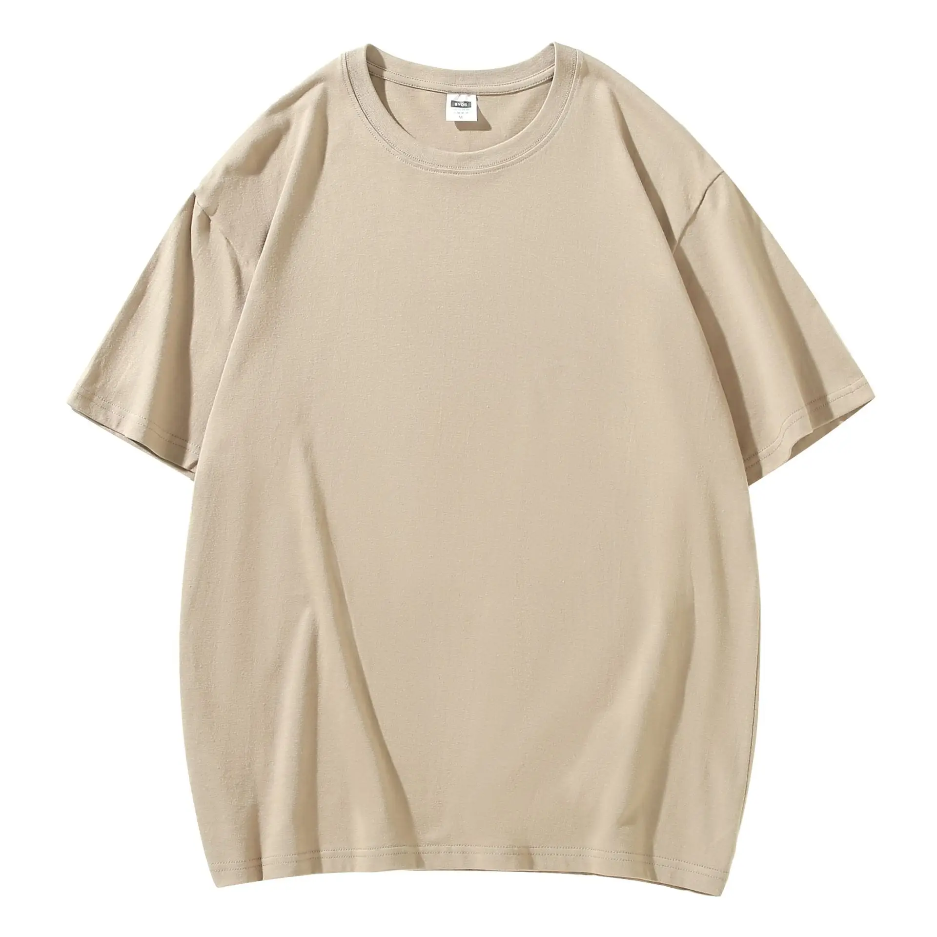 Men Cotton T-Shirt Turquoise Loose Crew Neck - Image 3
