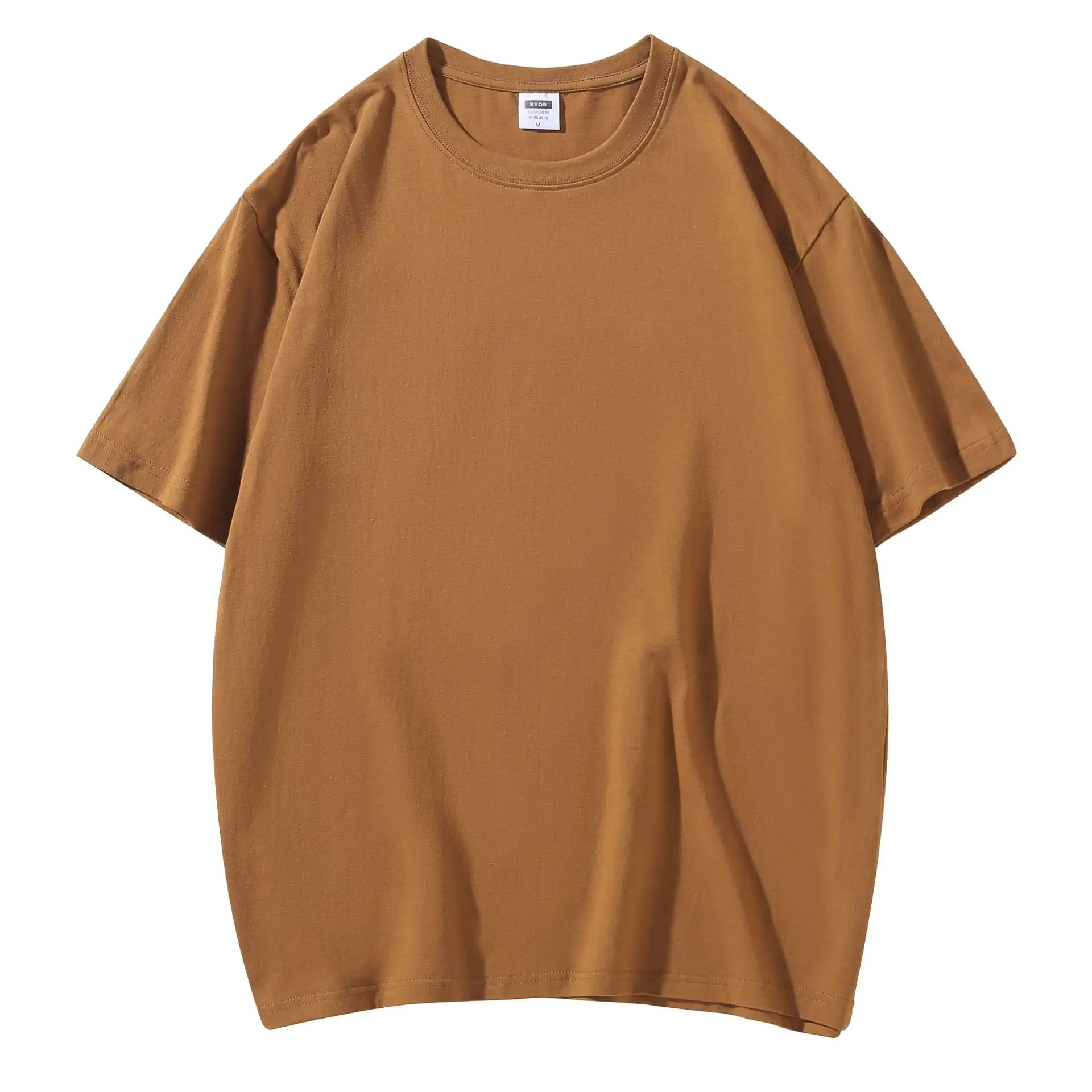 Men Cotton T-Shirt Turquoise Loose Crew Neck - Image 5