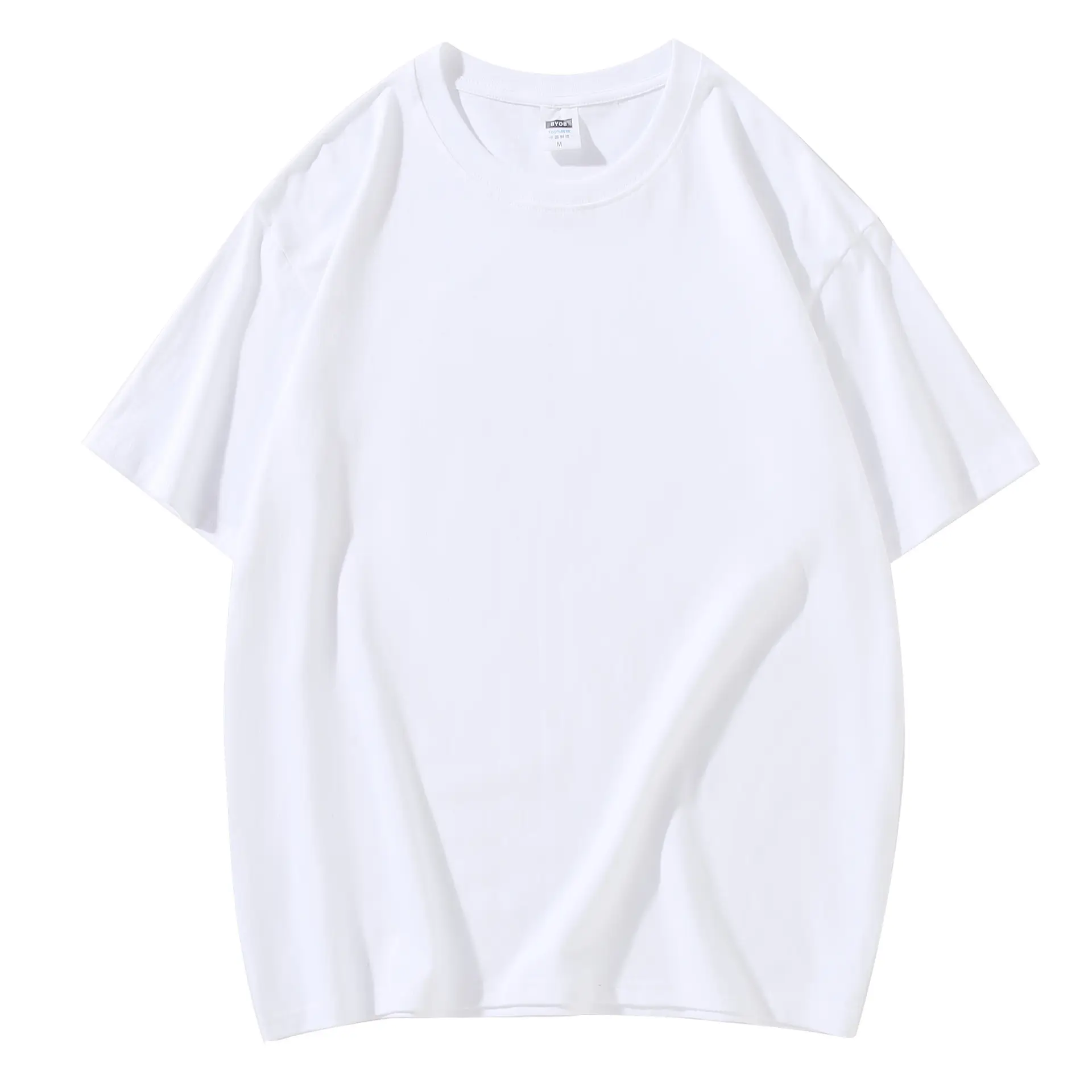 Men Cotton T-Shirt Turquoise Loose Crew Neck - Image 6