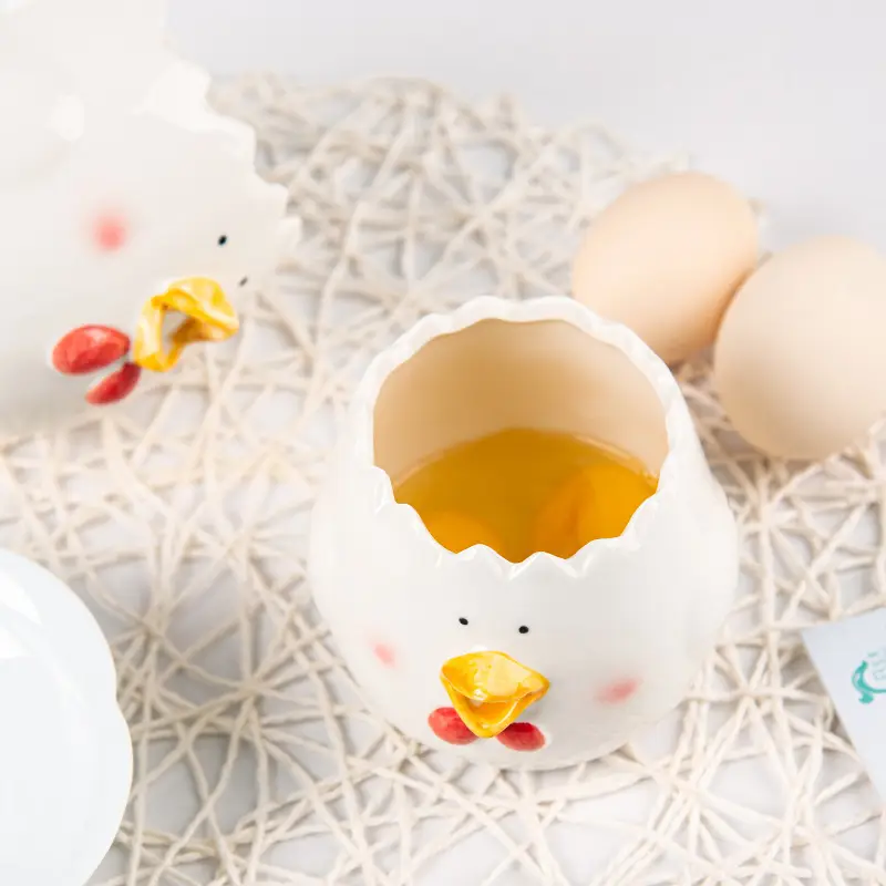 Cute Chicken Ceramic Egg Separator Filter 300ml