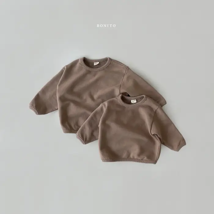 Children's Long Sleeve Sweater T-Shirt Brown & White - Image 3