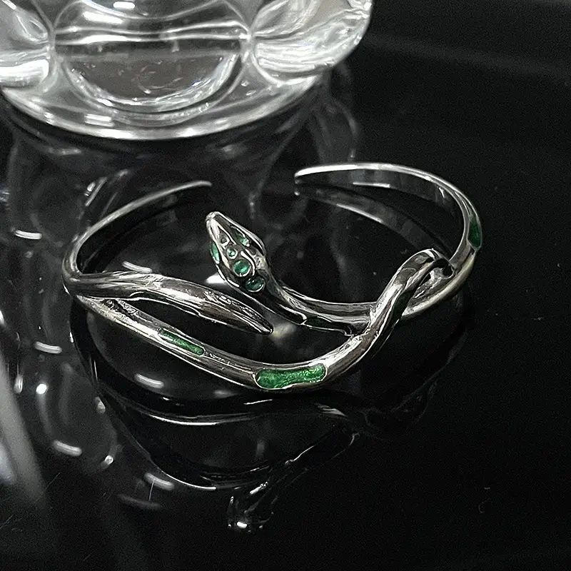 Slytherin Green Snake Bracelet Set Cold Style French Design - Image 4