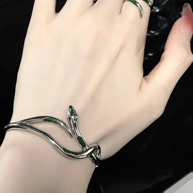 Slytherin Green Snake Bracelet Set Cold Style French Design - Image 6