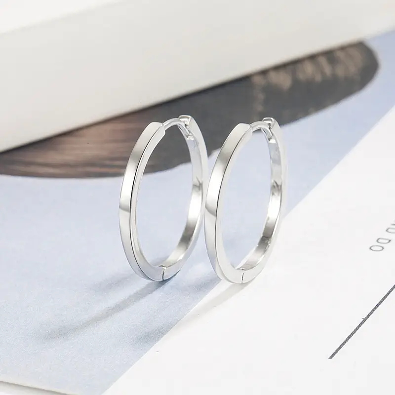 Gold Plain Hoop Earrings for Women - Image 6