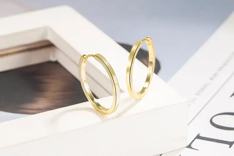 Gold Plain Hoop Earrings for Women — feature 3