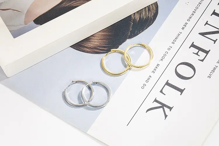 Gold Plain Hoop Earrings for Women — feature 5