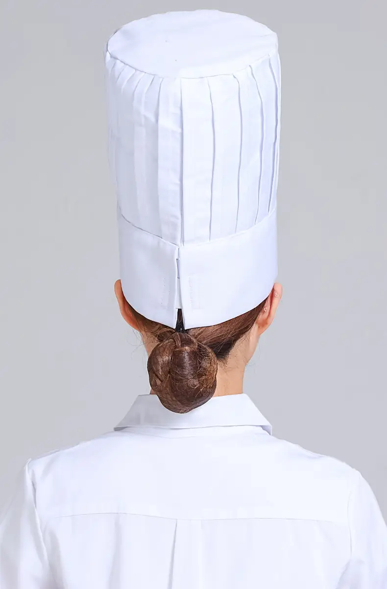 Extra High Chef Work Cap Cotton Thickened White Hotel Chef Kitchen Mushroom Cap Western Restaurant with elastic — feature 7