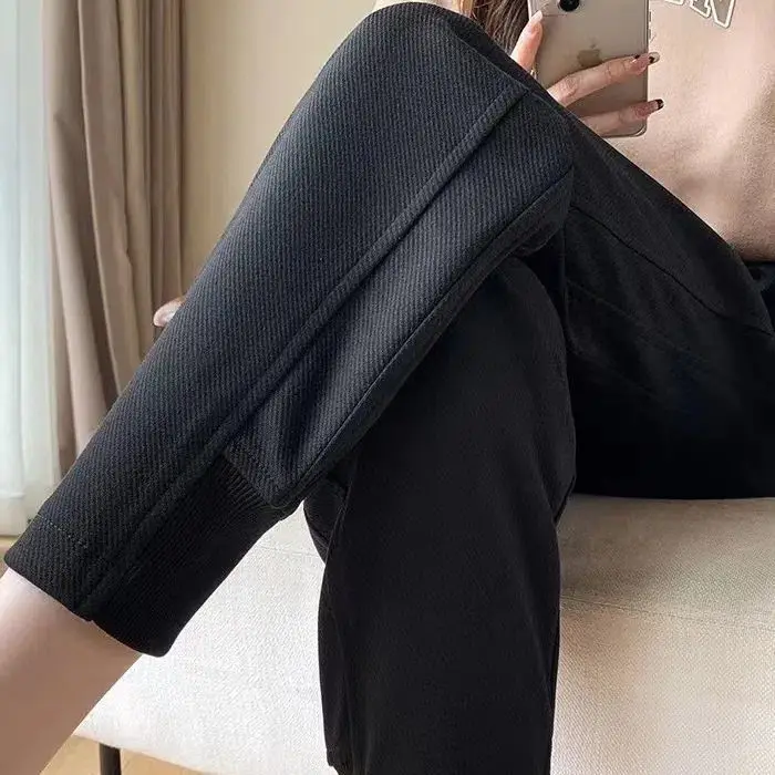 Women Fleece Lined Jogger Pants Slimming Loose Fit
