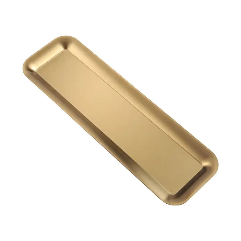 304 Stainless Steel Rectangular Plate Long Gold Sushi Barbecue - Image 11