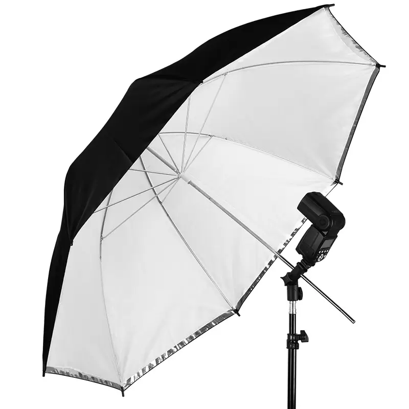 Dual-Purpose Reflective Photography Umbrella Black White - Image 7