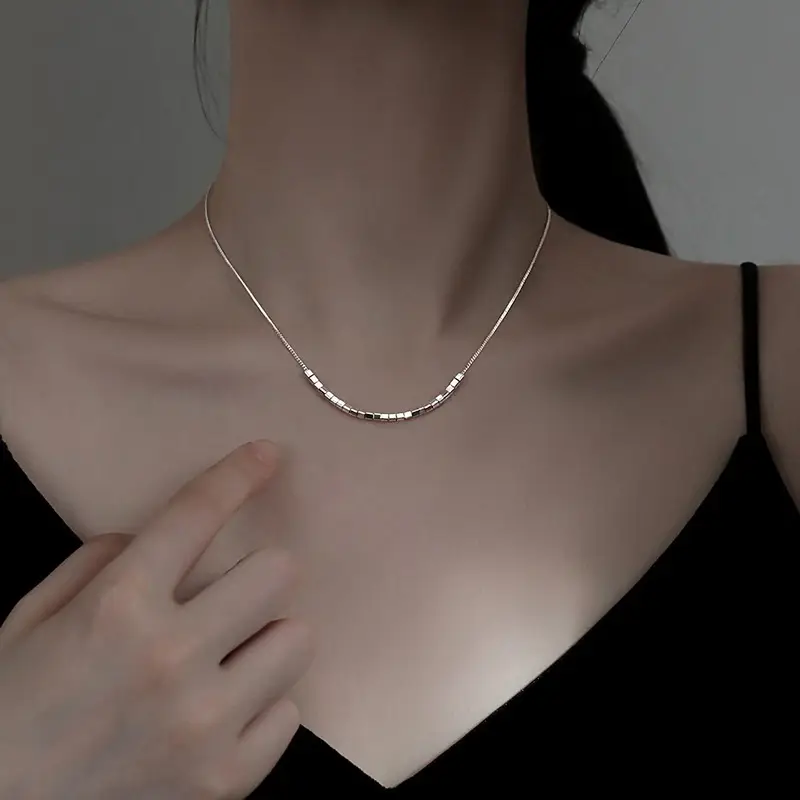 Silver Geometric Clavicle Necklace for Women - Image 2