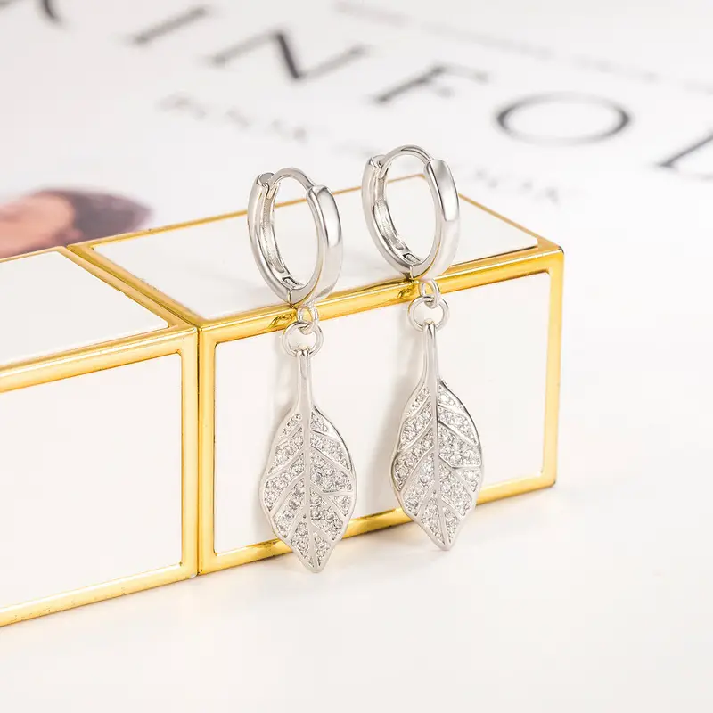 Golden Leaf Ear Buckle Earrings for Women