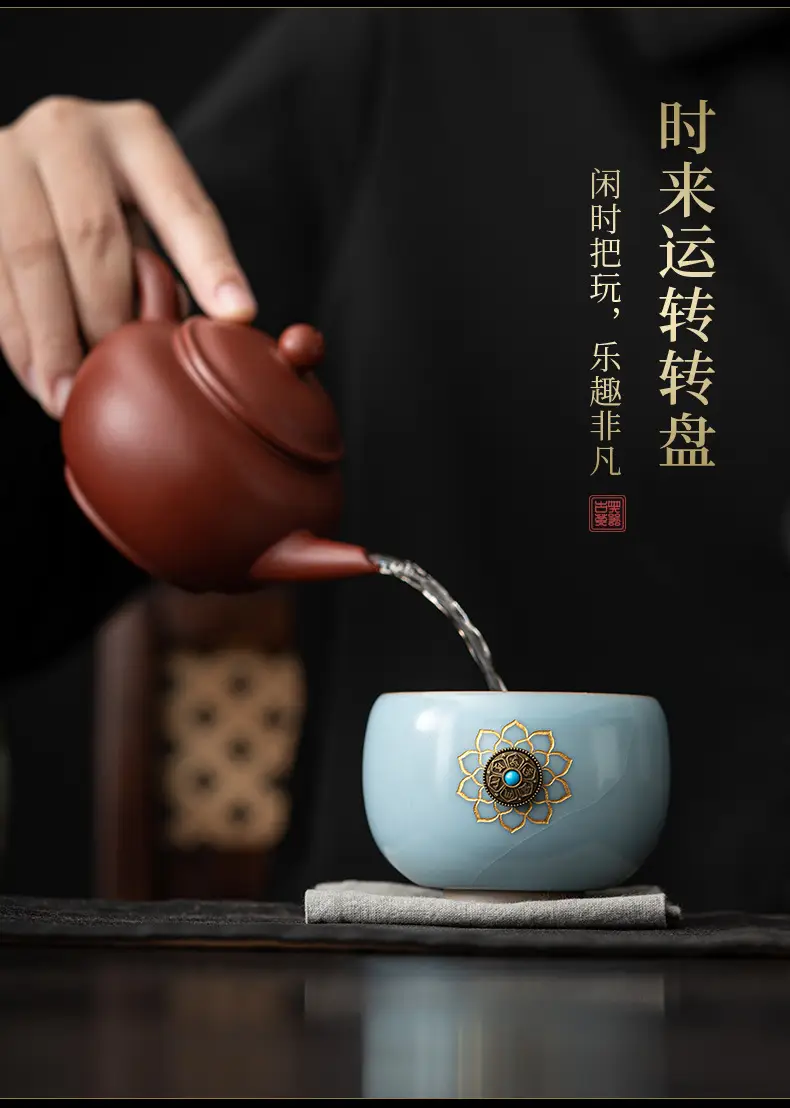 Lard Frozen Time to Time Master Cup Ru Kiln Tea Tasting Cup Opening Large Size Tea Cup Kung Fu Tea Set Personal Cup — feature 10