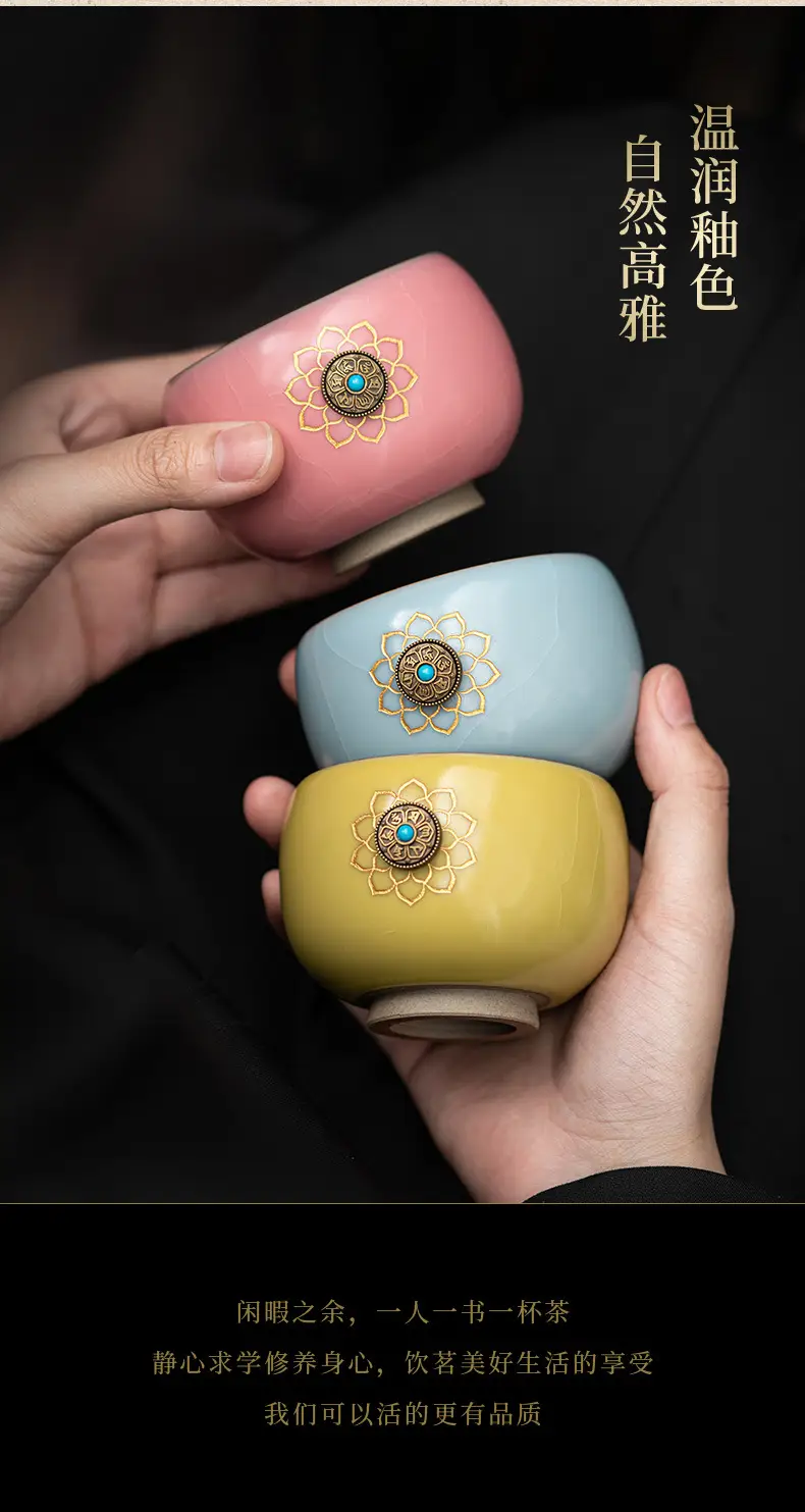 Lard Frozen Time to Time Master Cup Ru Kiln Tea Tasting Cup Opening Large Size Tea Cup Kung Fu Tea Set Personal Cup — feature 7
