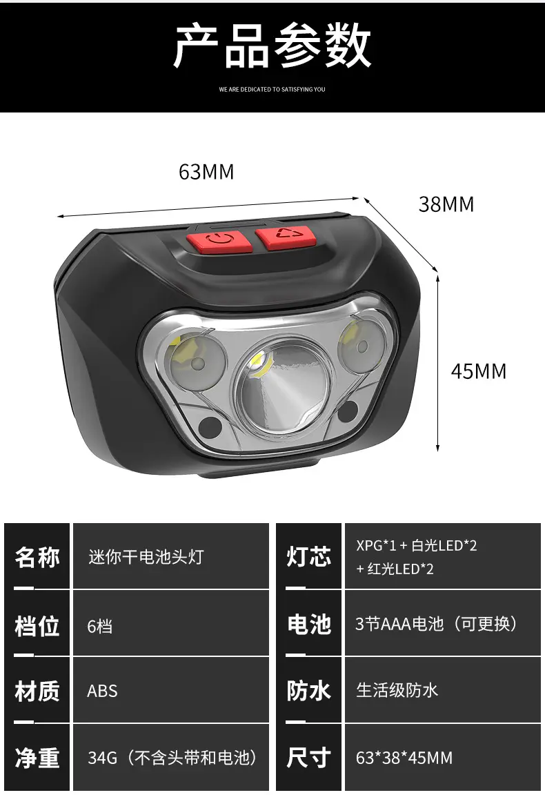 3W Headlamp with 3 AAA Dry Battery & LED Light — feature 12