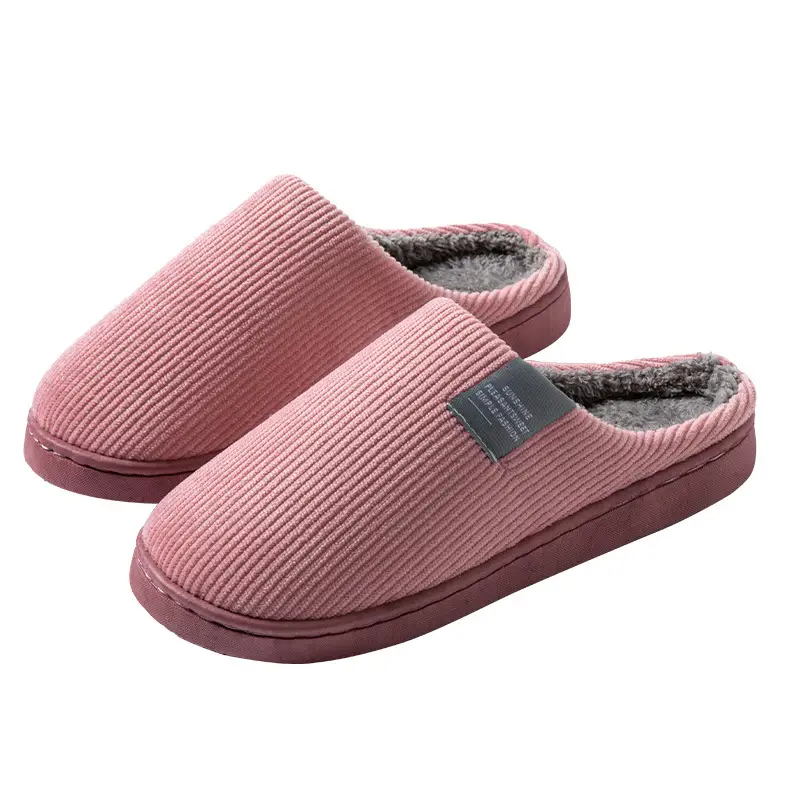 Cotton slippers women autumn and winter couples home warm non-slip plush thick bottom indoor cotton slippers men winter