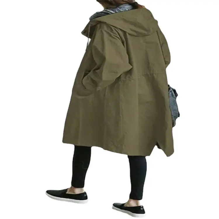 Women's Mid-Length Windproof Jacket 2023 Grey - Image 14
