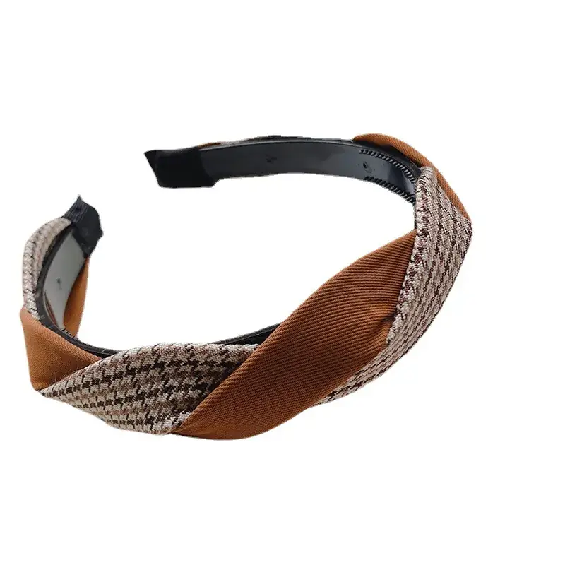 2022 New Retro Houndstooth Hair Hoop Toothed Headband