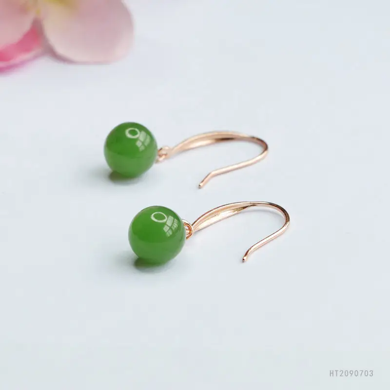 Green Jade Jadeite Stud Earrings for Women — feature 8