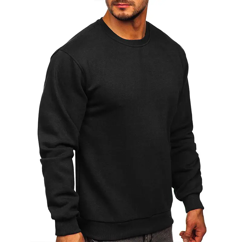 2022 Winter Velvet Men's Sweater Maroon Round Neck