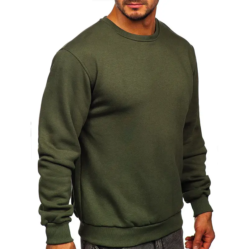 2022 Winter Velvet Men's Sweater Maroon Round Neck