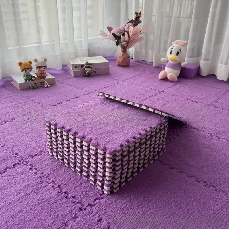 Plush Stitched Foam Bed Mat Lavender Cut Tatami Design - Image 19