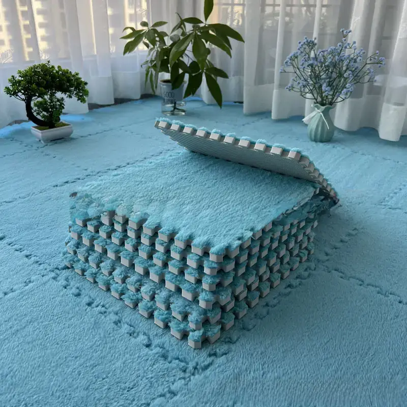 Plush Stitched Foam Bed Mat Lavender Cut Tatami Design - Image 23