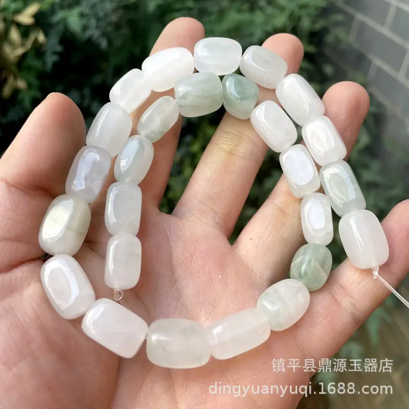 Natural Xinjiang Tianshan Emerald Round Beads Loose Jade Floating Flower Semi-Finished - Image 5