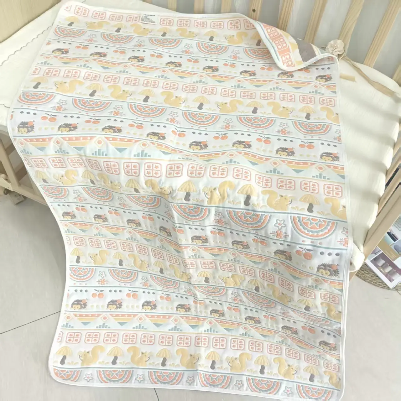 Soft Gauze Baby Stroller Mat Single Six Layer Pure Cotton