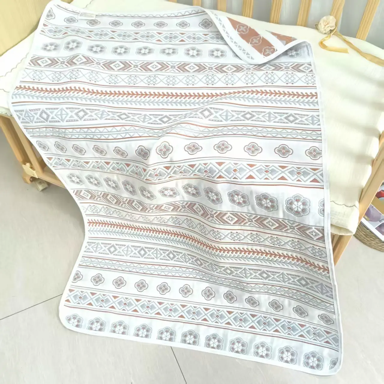 Soft Gauze Baby Stroller Mat Single Six Layer Pure Cotton