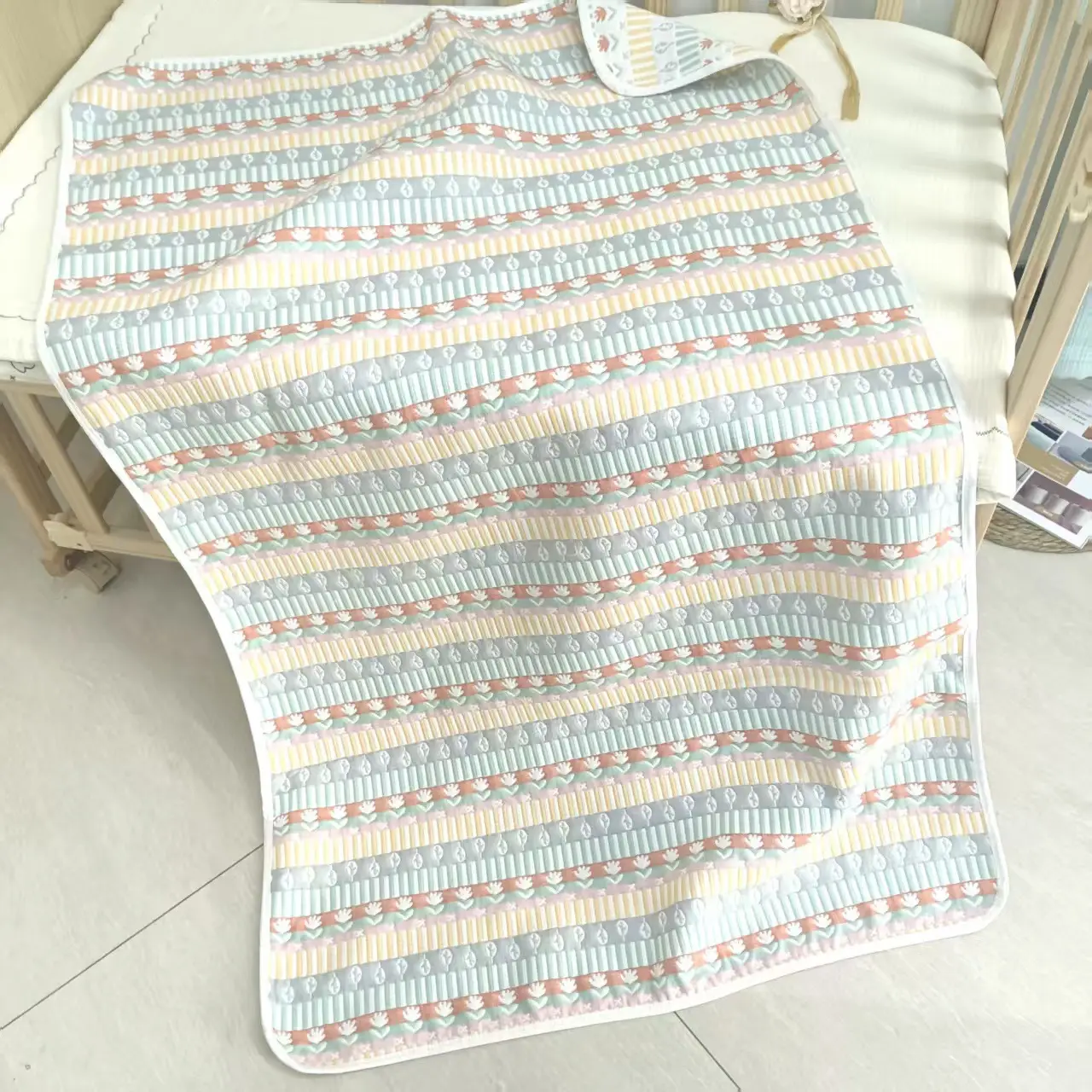 Soft Gauze Baby Stroller Mat Single Six Layer Pure Cotton