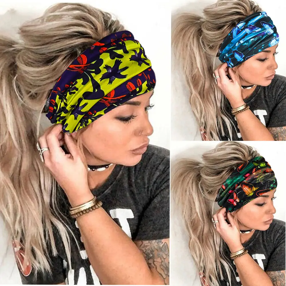 European American Cross-border Sunflower Printed Elastic Hair Band - Image 17