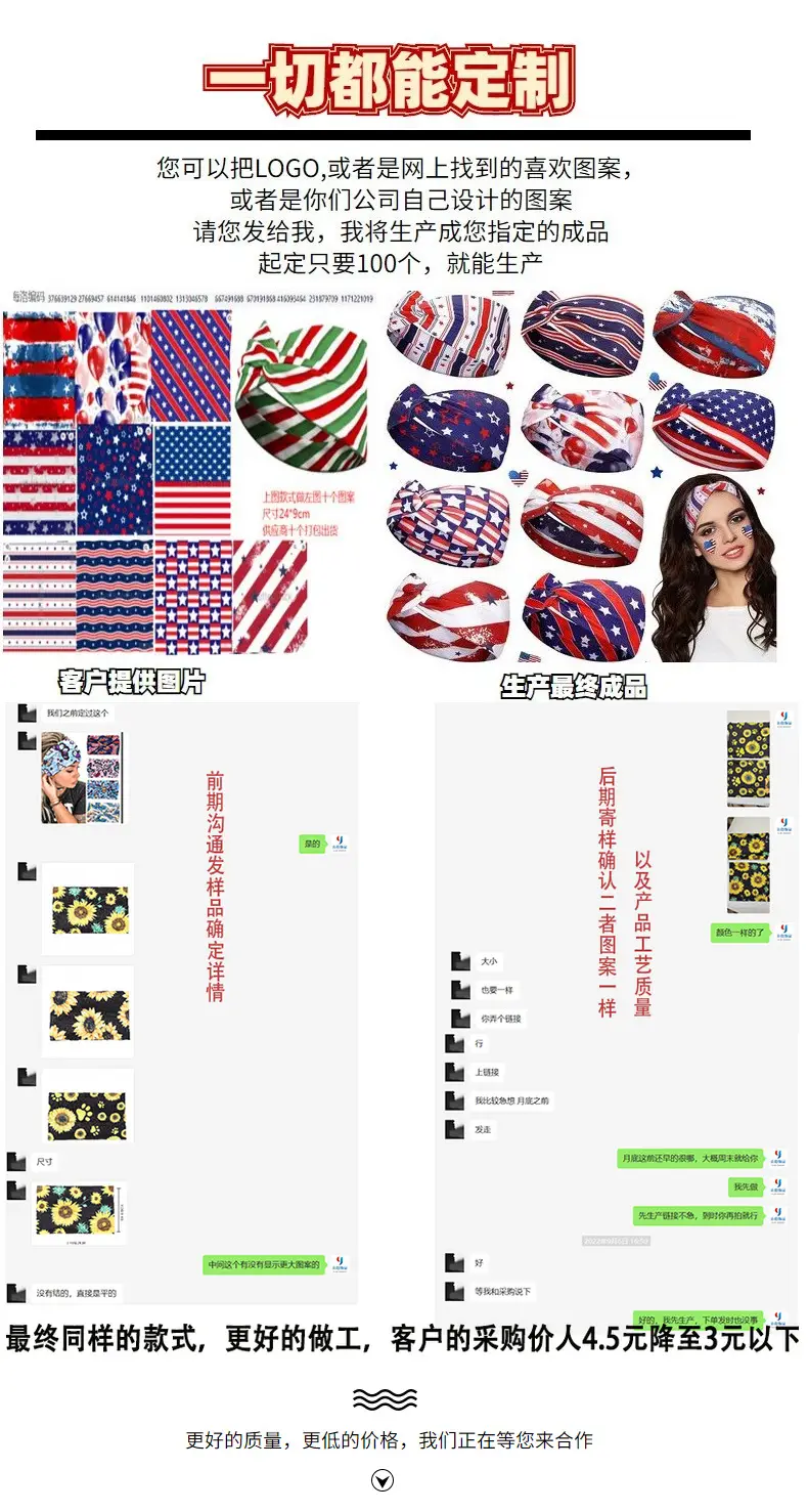 European American Cross-border Sunflower Printed Elastic Hair Band — feature 11
