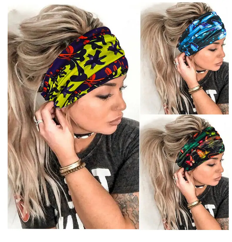 European American Cross-border Sunflower Printed Elastic Hair Band — feature 15