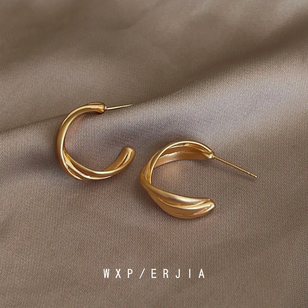 Copper Plated Geometric Ear Clips Without Holes - Image 2