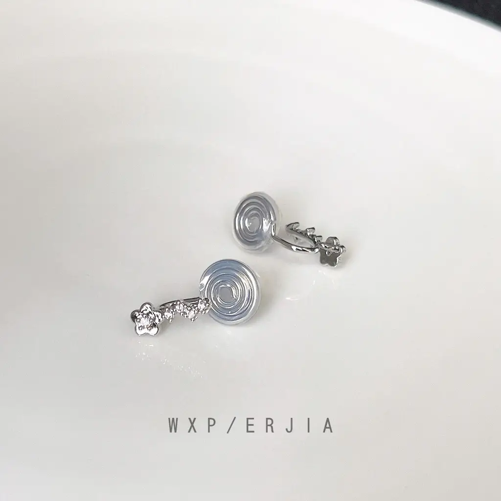 Mosquito Repellent Incense Ear Clip Earrings with Zircon - Image 3