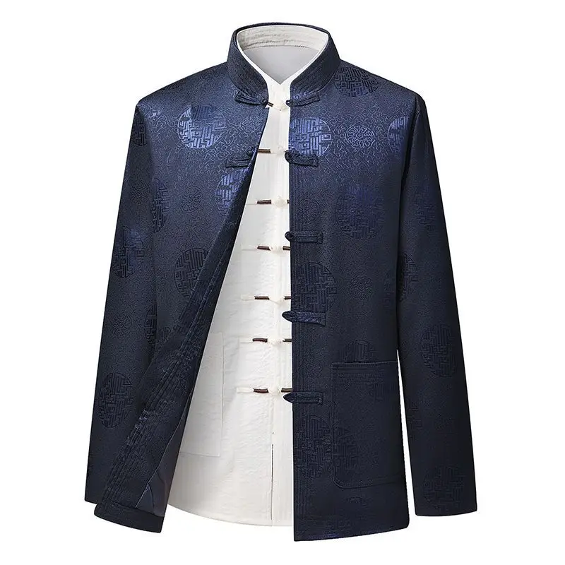 Men's Red Embroidered Tang Suit Spring Autumn - Image 4