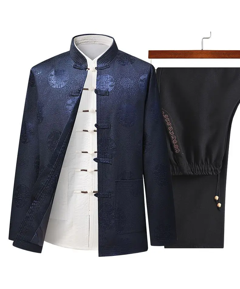 Men's Red Embroidered Tang Suit Spring Autumn — feature 19