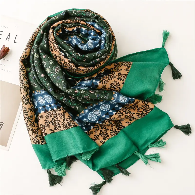 Autumn Winter Tassel Cotton Linen Scarf Women — feature 14