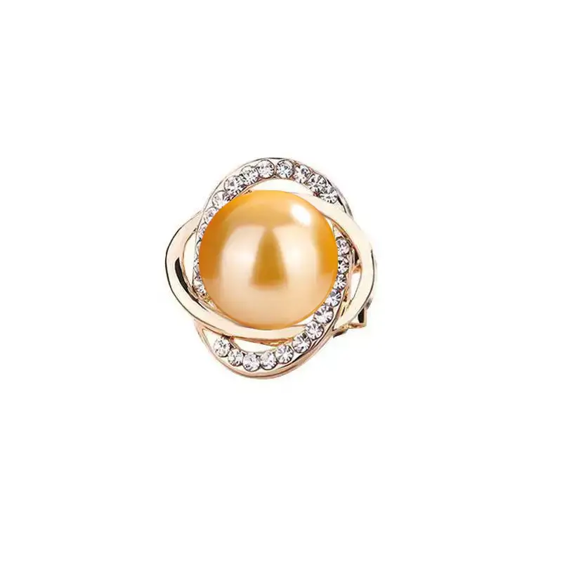 Tuhao Gold Pearl Ring with Zircon Border - Image 32