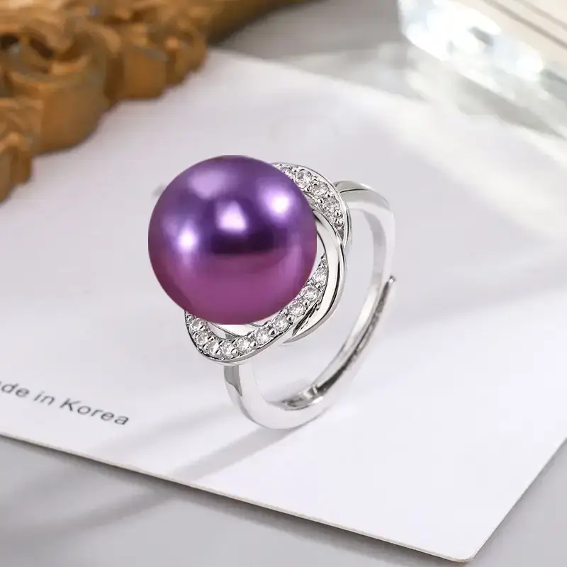 Tuhao Gold Pearl Ring with Zircon Border — feature 17