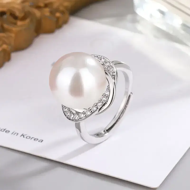 Tuhao Gold Pearl Ring with Zircon Border — feature 23