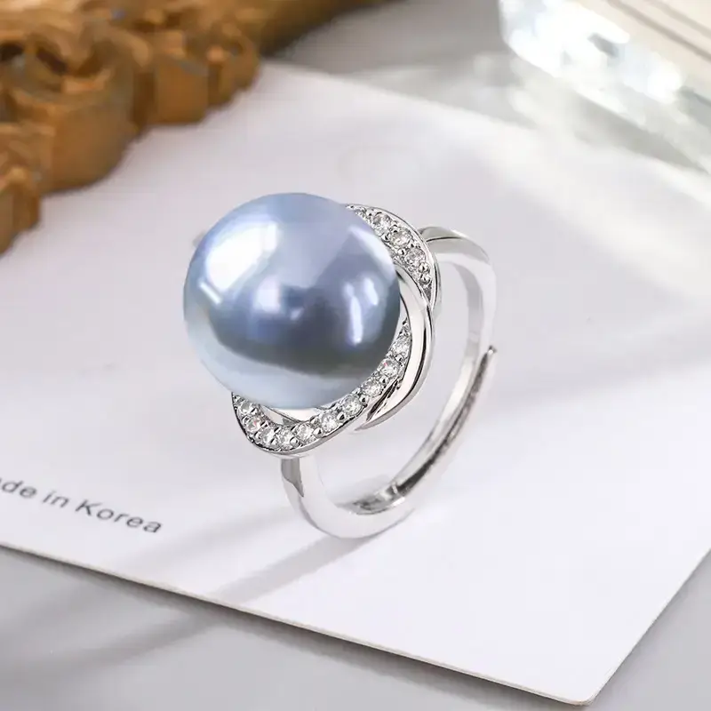 Tuhao Gold Pearl Ring with Zircon Border — feature 27