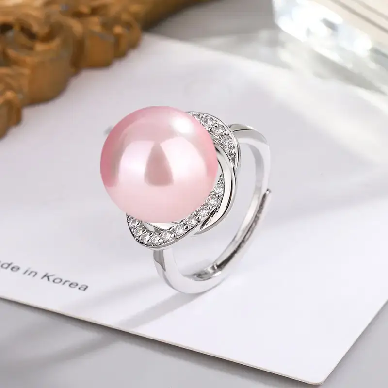 Tuhao Gold Pearl Ring with Zircon Border - Image 18
