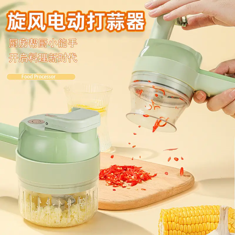 Multifunctional Handheld Vegetable Cutter Green 20.5cm - Image 4
